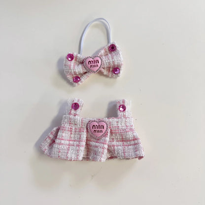 17cm Mini Plush Doll Clothes – Korea Kpop Exo Labubu Idol Suit Outfit Accessories, Doll Clothing Gift (Clothes Only)