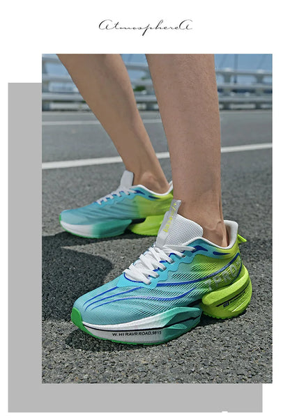 New Men's Carbon Plate Sneakers – Outdoor Soft Sole Mesh Sports Shoes, Lightweight Anti-Slip Running Shoes, Casual Couple Tennis Shoes