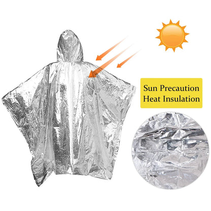 Outdoor Multifunction Raincoat - Waterproof Camping Raincoat & Reflective Emergency Survival Gear