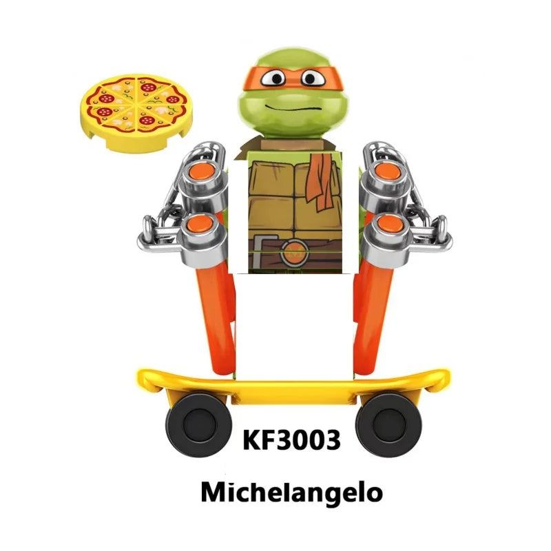 KDL831 Mini Action Figure Building Blocks – Leo, Raph & Don Weapons Movie Bricks MOC DIY Toys for Kids