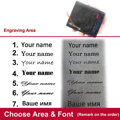 Personalized Men’s Short Wallet – High-Quality Classic Card Holder with Zipper Coin Pocket & Money Clip