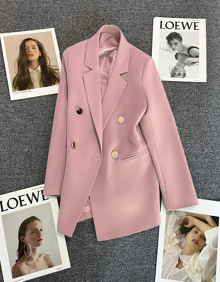2023 Women's Elegant Single Button Blazer – Slim Fit Long Sleeve Office Jacket for Autumn & Winter