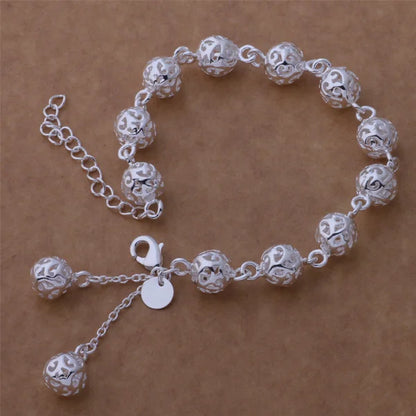925 Sterling Silver Bead Bracelet – High-Quality Romantic Chain for Women, Fashion Jewelry Gift for Engagement, Party & Wedding