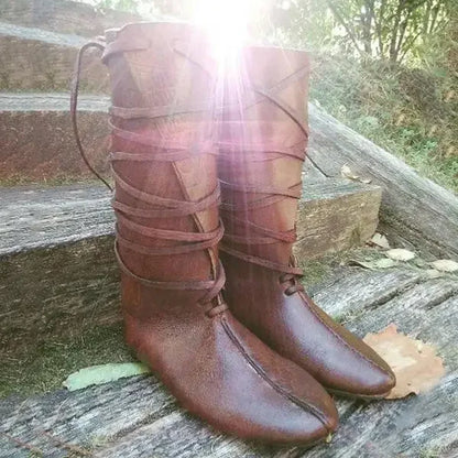 Gothic Steampunk Medieval Cosplay Boots - PU Leather Knight, Viking, and Warrior Costume Shoes for Men and Women, Carnival and Party Wear