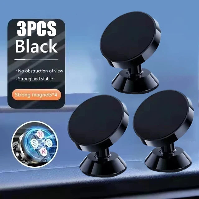 Magnetic Car Phone Holder - Secure Dashboard Mount for iPhone, Samsung, Xiaomi, Huawei, OnePlus, and GPS Devices