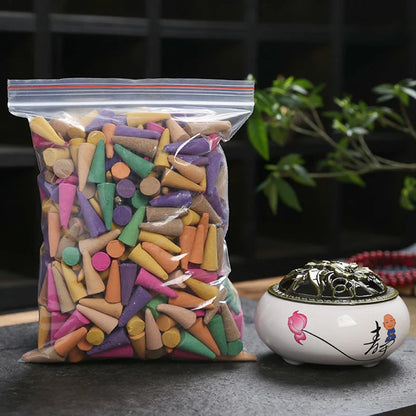 60PCS Mixed Incense Cones – Aromatherapy Backflow Sandalwood Scents for Yoga, Anxiety Relief & Relaxation