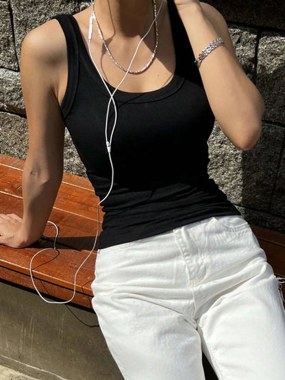 Women’s Camisole Tank Top – Soft Knit Sleeveless Summer Shirt, Tight & Sexy Outerwear Layer