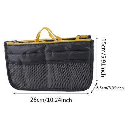 Women’s Nylon Makeup Organizer Insert Bag – Large Capacity Travel Cosmetic Handbag Liner & Tote Purse Organizer for Ladies