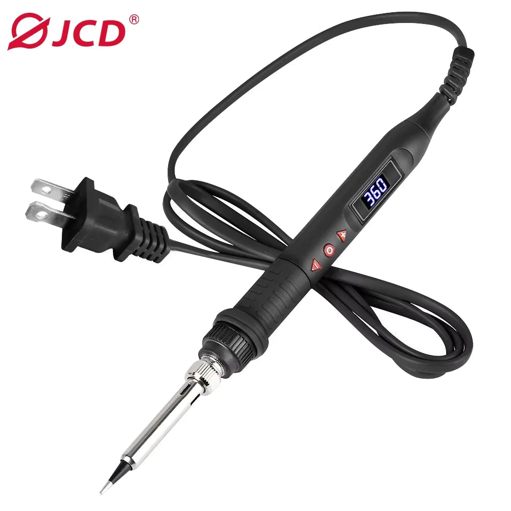 JCD Electric Soldering Iron - 60W/80W Adjustable Temperature Digital Display Welding Repair Tool Kit