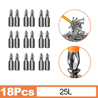 Magnetic Anti-Slip Screwdriver Bit Set - S2 Alloy Steel Impact Resistant Hex Shank Bits for Power Tools