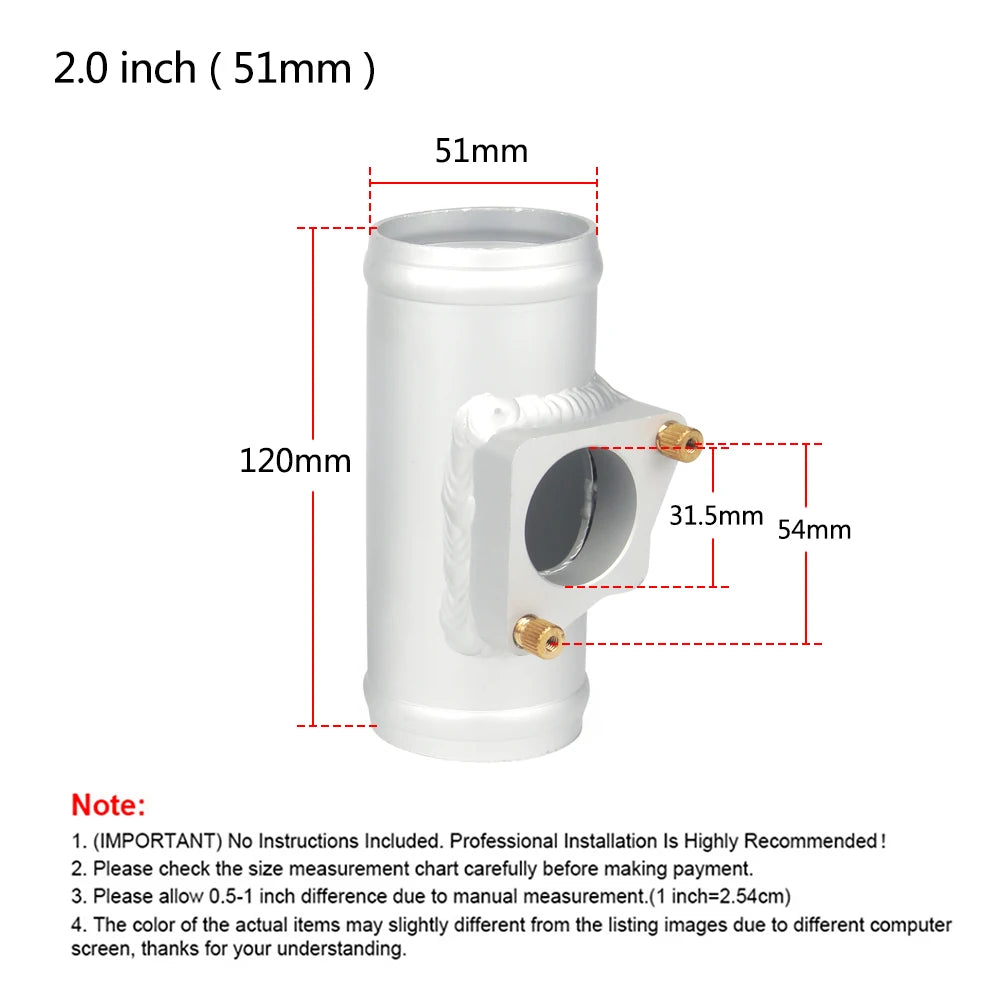 Air Flow Sensor Adapter - 51mm/63mm/76mm Intake Meter Mount for Toyota, Mazda, Subaru & Suzuki