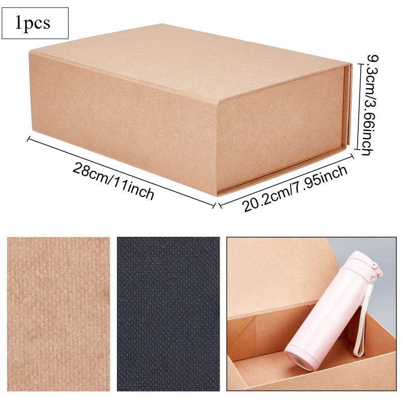 6-Pack Black Necklace Gift Boxes — 7.8x5x1.2" Kraft Cardboard Jewelry Boxes with Sponge for Necklace & Earrings, Mother’s Day Gift
