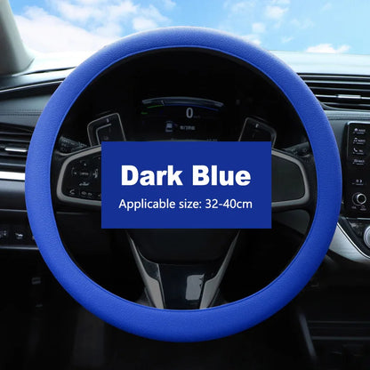Breathable Silicone Steering Wheel Cover - Non-Slip Universal 38cm Car Wheel Protector for Summer Driving Comfort