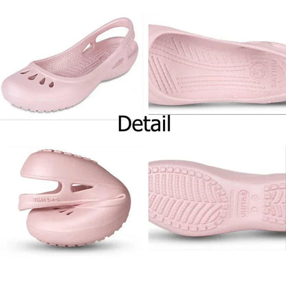 RYAMAG Women’s Clogs Jelly Sandals – Non-Slip Summer Hole Shoes, Waterproof EVA Flat Slippers for Home & Garden