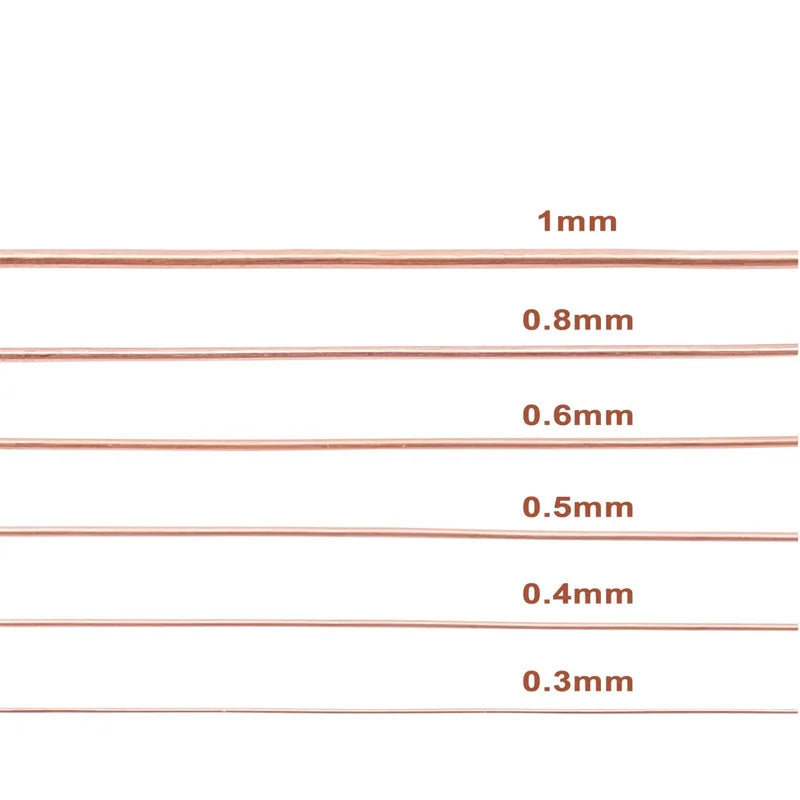 1–10M Pure Copper Wire Coil – Bare T2 Conductive Wire, Diameter 0.1–5mm for Electronics and DIY Projects