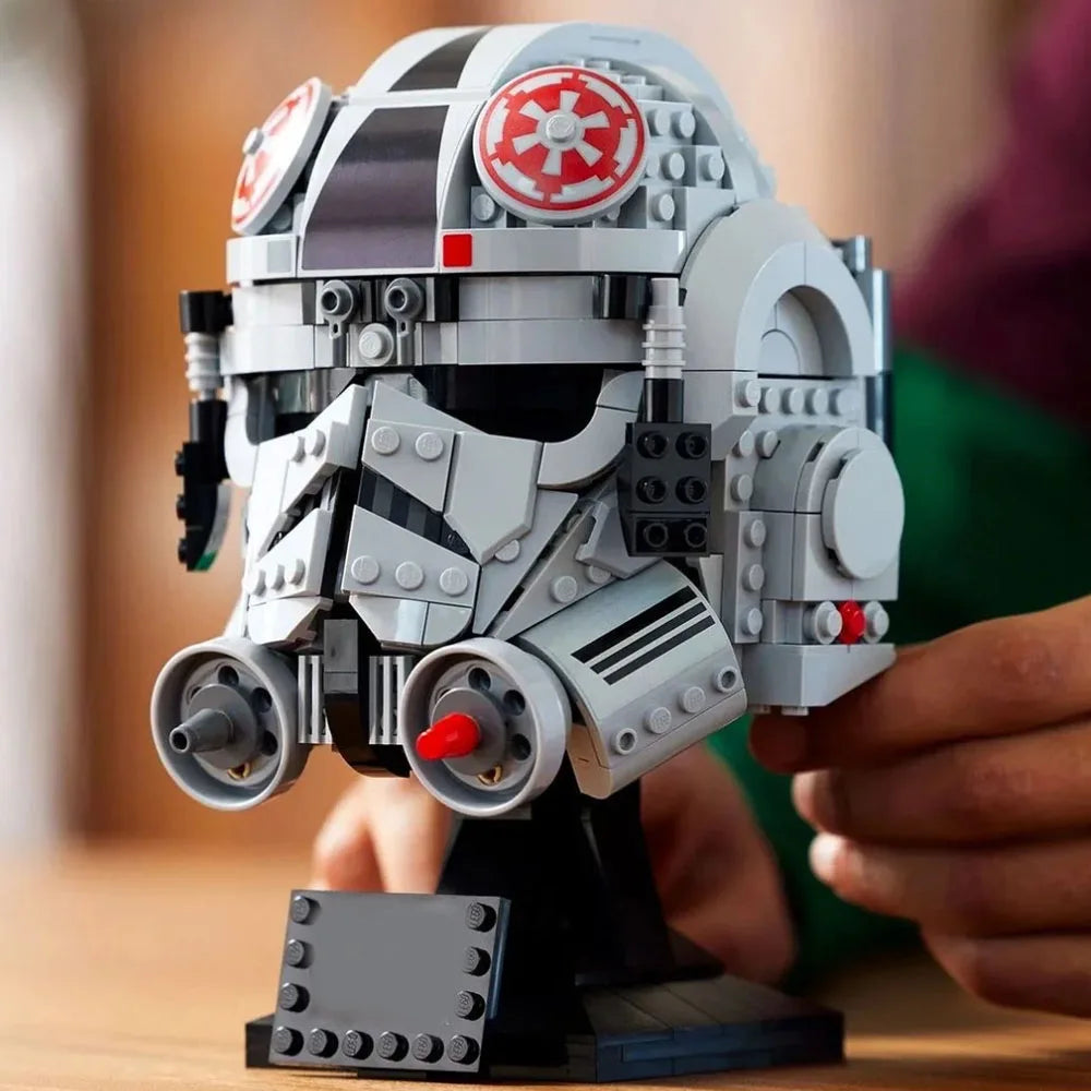 MOC AT-AT Driver Helmet Building Blocks – DIY Creative Assembly Model, Educational Toy & Decoration, Festival & Party Gift
