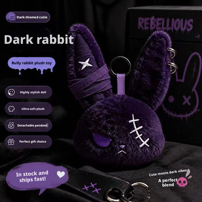 Gothic Bunny Plush Keychain - Kawaii Rabbit Bag Charm Bandage Design Pendant Car Ornament Gift