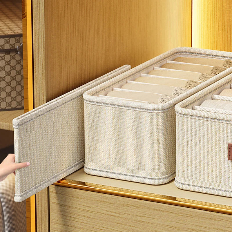 Underwear & Sock Storage Box – Cabinet Drawer Organizer with Dividers for Clothes, Ties & Wardrobe