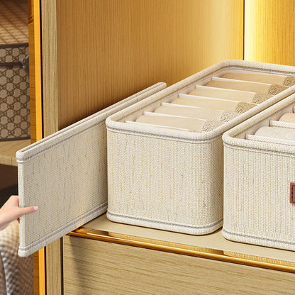 Underwear & Sock Storage Box – Cabinet Drawer Organizer with Dividers for Clothes, Ties & Wardrobe