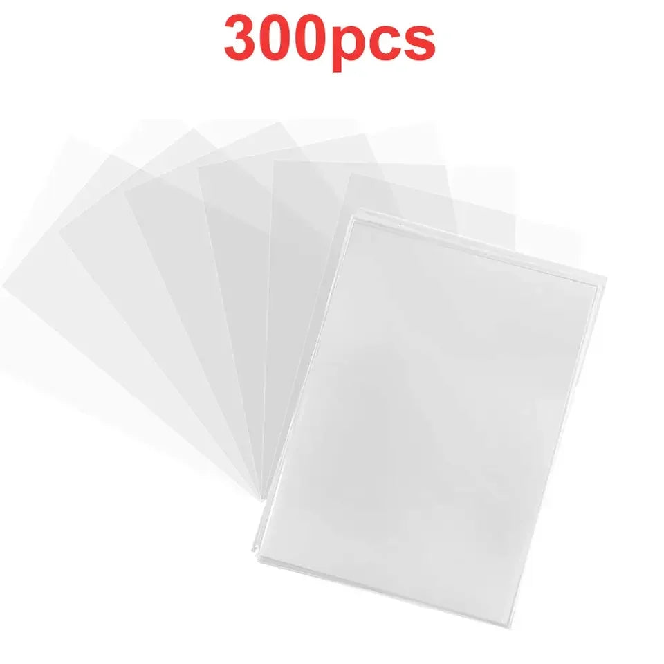 100/300-Piece Trading Card Sleeves - 66 × 91mm Clear Protective Card Holders for Italian Brainrot Collectible Cards