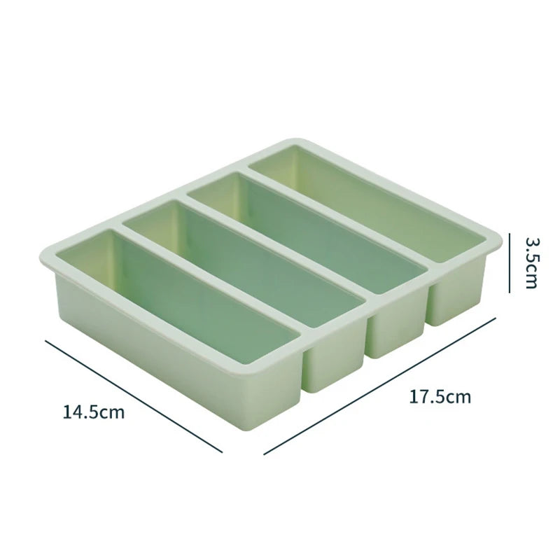 Extra Large Silicone Freezer Tray with Lid – Giant 4-Cube Food Storage Mold for Soup, Sauce & Meal Prep Ice Cubes Kitchen Container