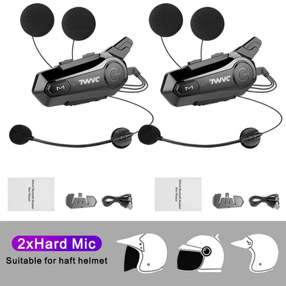 1/2 X1 Bluetooth Motorcycle Helmet Intercom Headset – 1000M Wireless Intercom for 2 Riders, Hands-Free Moto Interphone Call