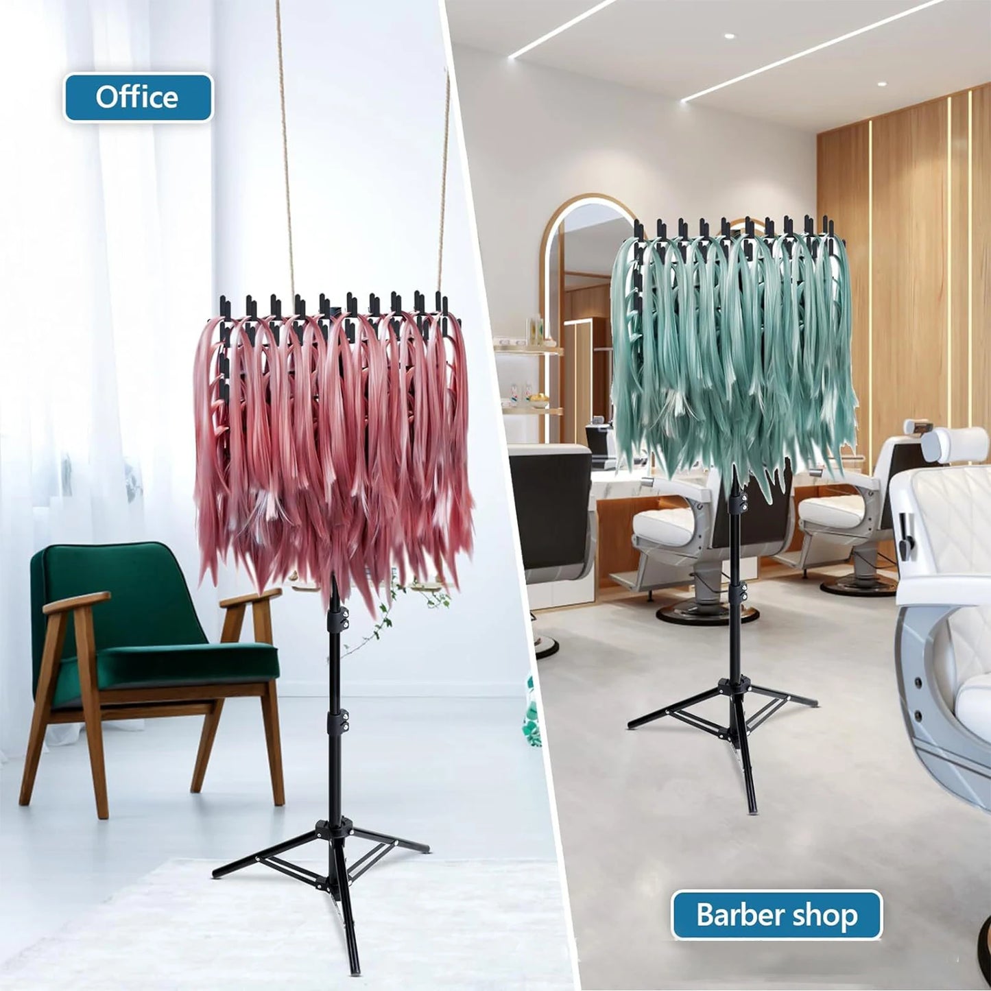 Hair Braiding Rack | 2-Sided Adjustable Height Braid & Hair Extension Holder for Salon & Home Use