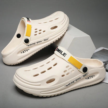 Men’s Summer Clog Slippers – Soft Sole Breathable Beach & Home Sandals with Anti-Slip Outdoor Comfort