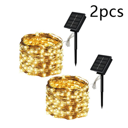 Solar LED Fairy String Lights - Waterproof Outdoor Garden Twinkle Lights for Patio & Party Decor