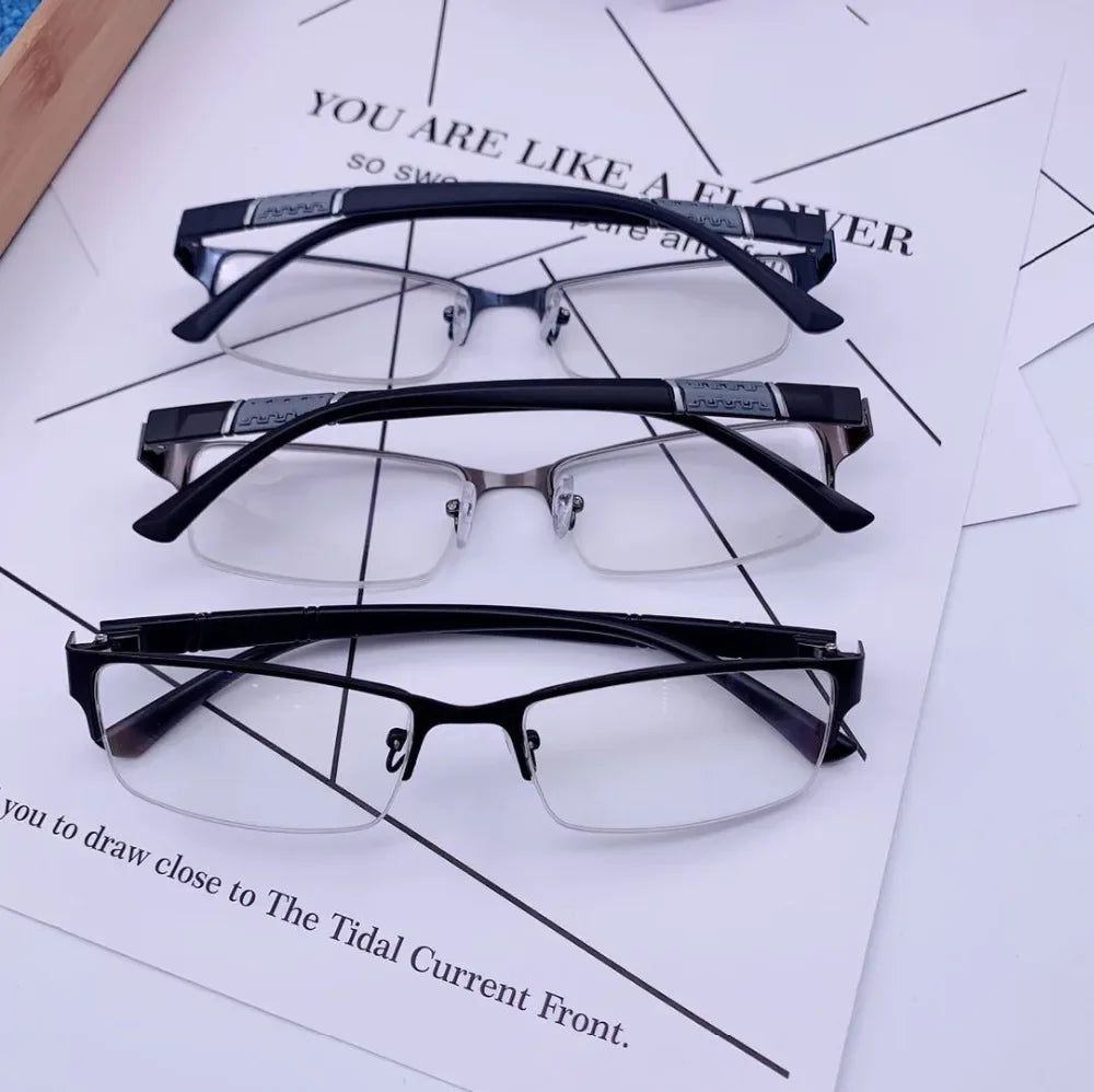 New Half Metal Frame Nearsighted Glasses Unisex Prescription Myopia 0 -0.5 -1 -1.5 -2 -2.5 -3 -4 -5 -6 Unisex óculos de leitura