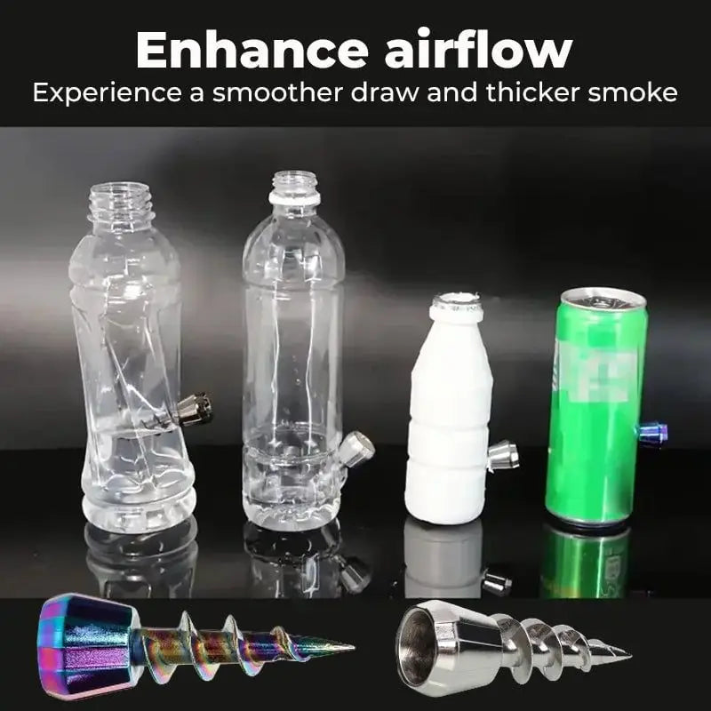 Metal Screw Shape Water Pipe Head - 23mm Spiral Cannon Fitting Tool for Water Smoke Accessories