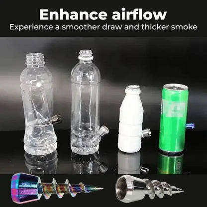 Metal Screw Shape Water Pipe Head - 23mm Spiral Cannon Fitting Tool for Water Smoke Accessories