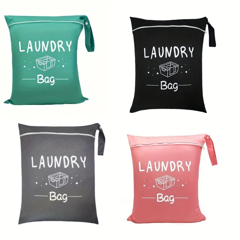 Waterproof Travel Laundry Bag – Large Capacity Portable Handheld Wash Bag, Zipper Oxford Cloth Storage for Clothing & Exercise Gear