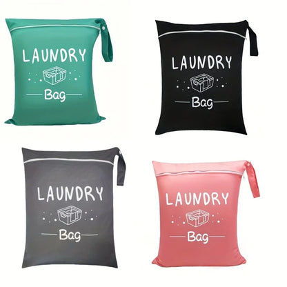 Waterproof Travel Laundry Bag – Large Capacity Portable Handheld Wash Bag, Zipper Oxford Cloth Storage for Clothing & Exercise Gear