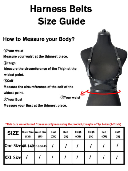 Women’s Punk Fashion Body Harness Belt, Gothic Street Style Waist Corset Suspenders Clothing Accessory