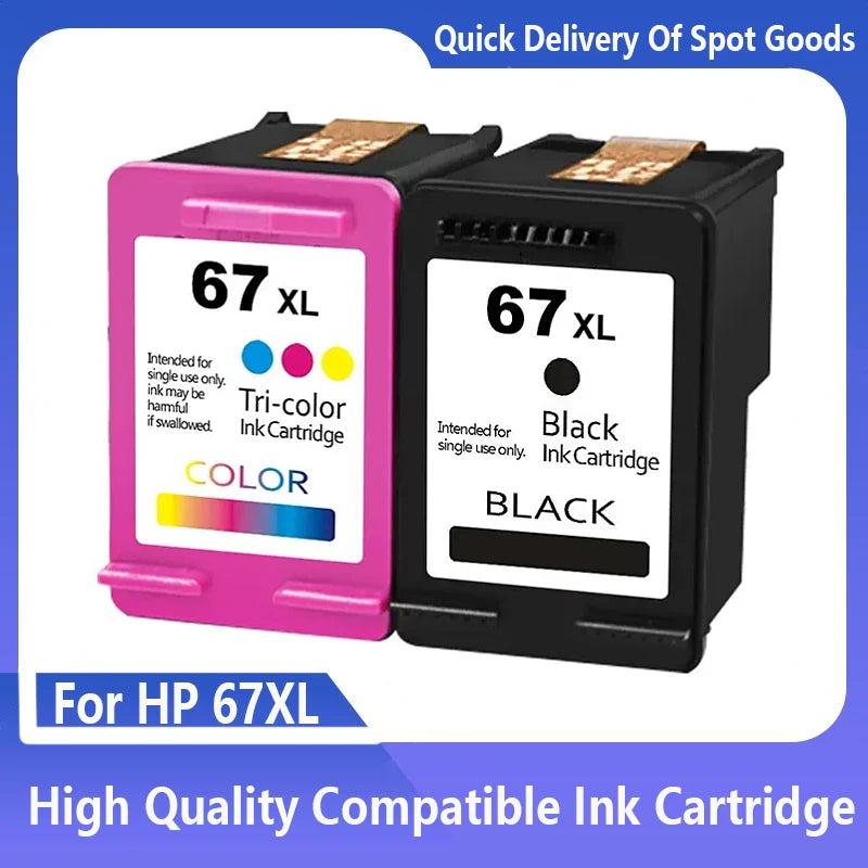 HP 67XL Compatible Ink Cartridge – High Yield Replacement Ink for HP Envy 4140, 4152, 4155, 4158, 1225, 2732, 2752, 2774, 6052 & 6055 Printers