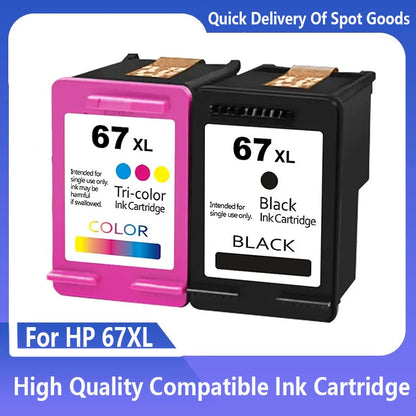 HP 67XL Compatible Ink Cartridge – High Yield Replacement Ink for HP Envy 4140, 4152, 4155, 4158, 1225, 2732, 2752, 2774, 6052 & 6055 Printers