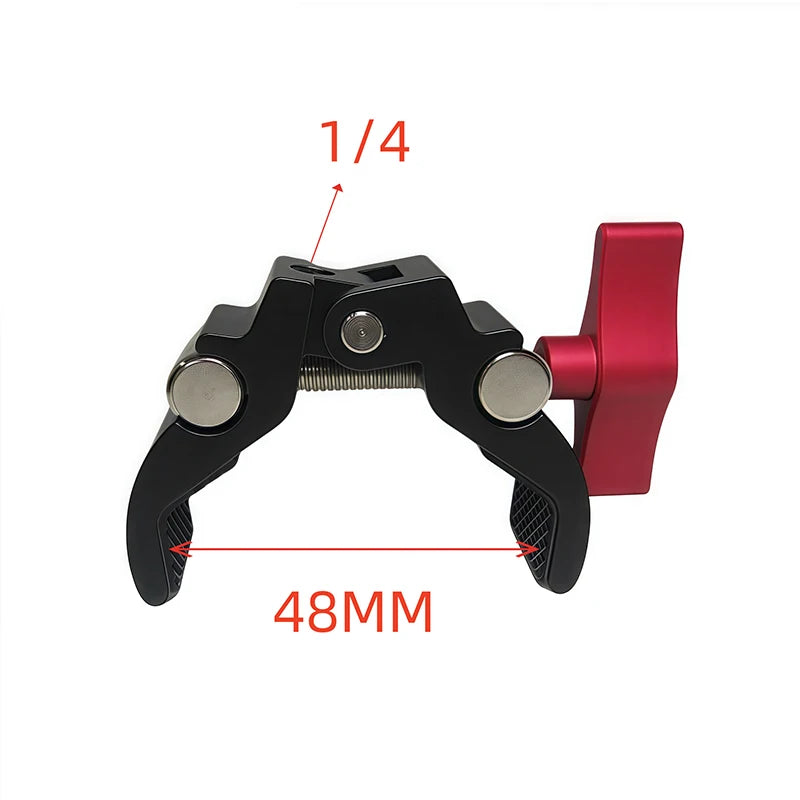Camera Super Clamp with Double Ball Head Magic Arm – Metal Mount for DSLR, GoPro, Monitor, Light & Mic Photography Accessories