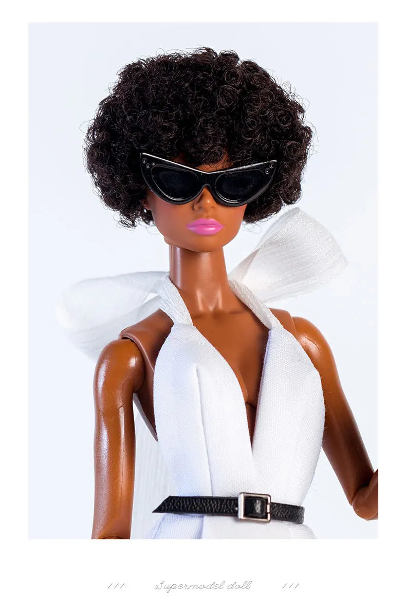 Personalized Fashion Accessories for 1/6 Doll – Futuristic Earring, Necklace & 30cm Supermodel Doll Glasses, Sweet & Cool Dress-Up Set