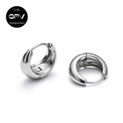 2PCS 316L Stainless Steel Earrings – Niche Design Perforated Luxury Jewelry for Women