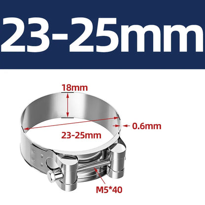 304 Stainless Steel Hose Clamp – Heavy Duty Adjustable Clip for Air, Water, Fuel Pipes & Motorcycle Exhaust Muffler Repair Tool