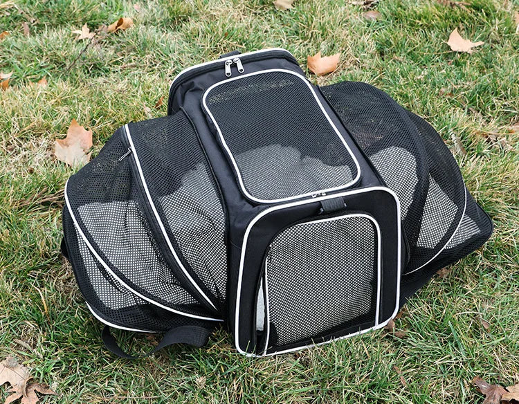 Foldable Pet Carrier Bag – Breathable Mesh Travel Bag for Small Dogs & Cats with Expandable Design