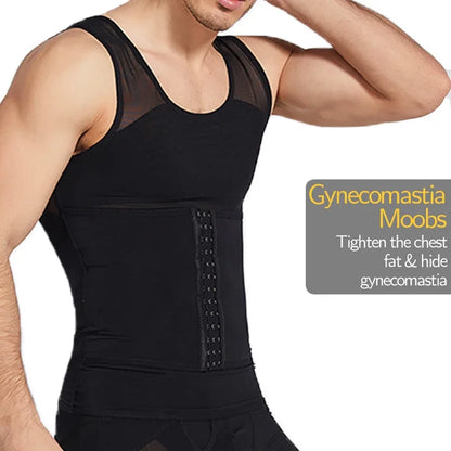 Men’s Compression Body Shaper Vest — Tummy Slimming Abdomen Sheath Corset Waist Trainer Fajas Top