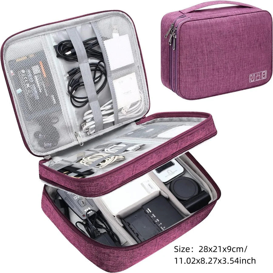 Portable Digital Storage Bag – Waterproof USB Cable Organizer Pouch for Electronics & Accessories