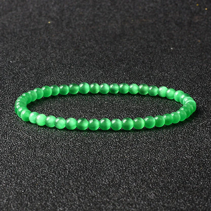 4mm Natural Stone Bead Stretch Bracelet for Men & Women – Agate Lava Handmade Reiki Crystal Jewelry