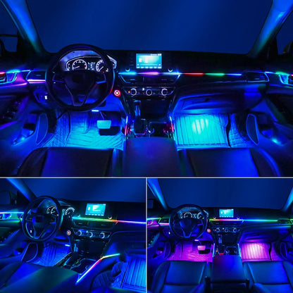 14/18 in 1 RGB LED Car Ambient Light - Acrylic APP Controlled Interior Atmosphere Lamp Kit with 64/213 Colors for One & Dual Zone Lighting