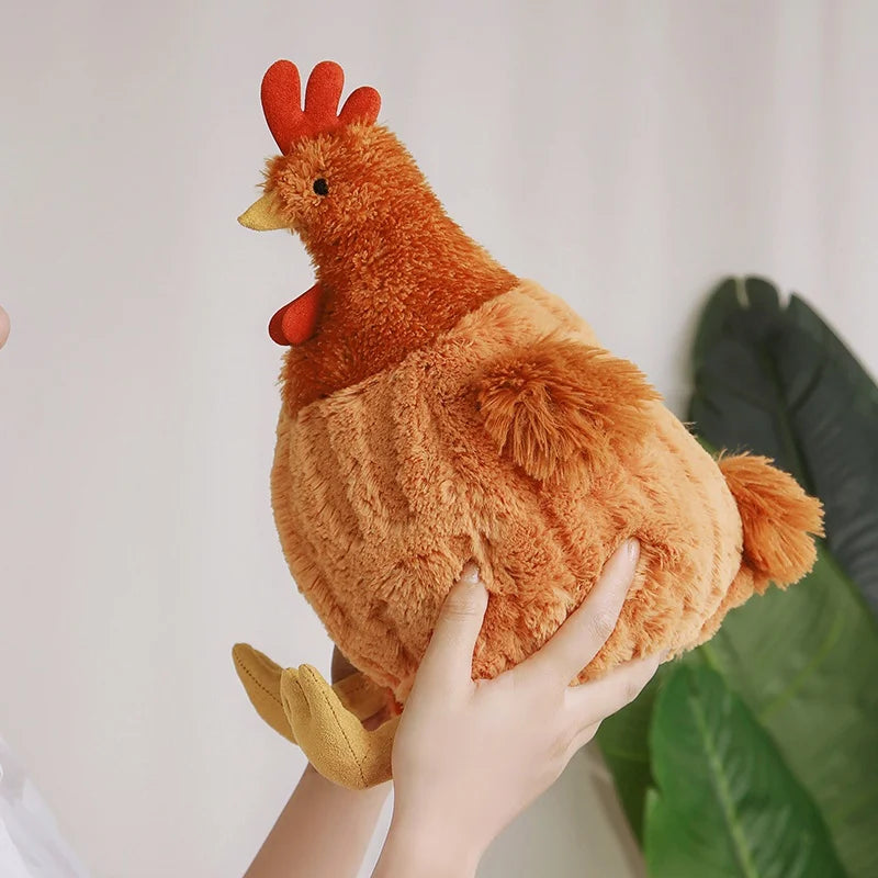23/35cm Farm Chicken Plush Toy – Cute Big Rooster Stuffed Animal, Sofa Pillow, Home Decor & Kids Gift