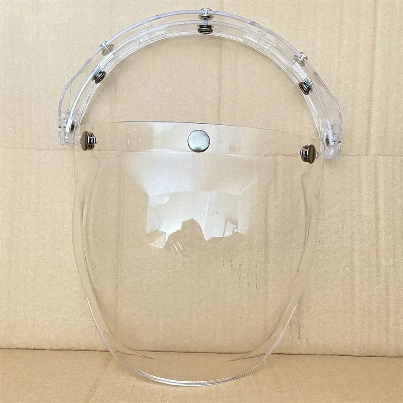 Open Face 3/4 Motorcycle Helmet Visor — Flip-Up Bubble PC Lens Windshield Shield for Casco Moto