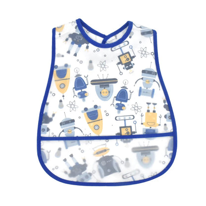 Adjustable Baby Bibs - Waterproof EVA Cotton Cartoon Feeding Bibs with Burp Cloth for Boys & Girls