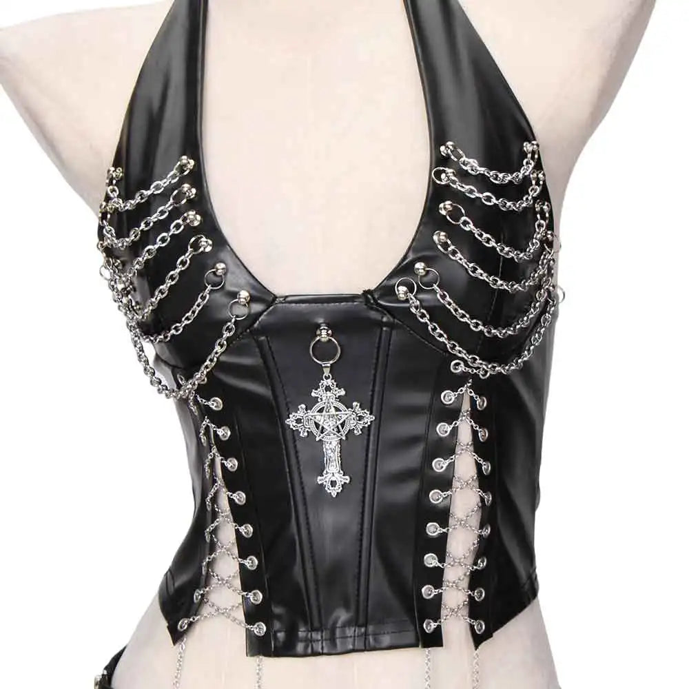 Y2K Gothic Spiked Tank Top - Punk Rock Emo Grunge Festival Style for Women